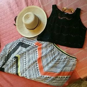 Bundle! Sheer Maxi and Black Lace Crop