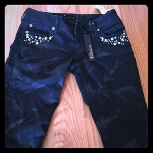 Express "Distressed" jeweled skinny jeans | Size 6