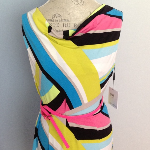 NWT Calvin Klein Sleeveless Multi Colored Dress🌺 - Picture 1 of 5