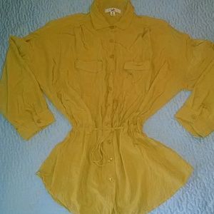 Gold, button down blouse