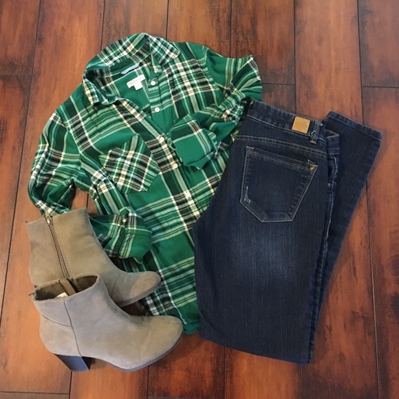 Green plaid shirt
