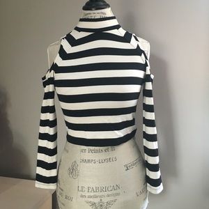 Bebe Striped Crop Top