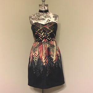 Multi color ECOTE strapless dress