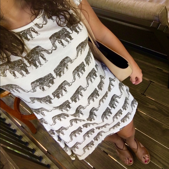 Elephant Print T-shirt Dress