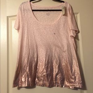 T-shirt with metallic ombré bottom