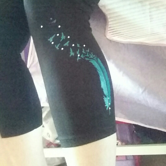 Leggings with Turquoise Print