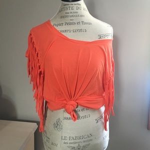 Orange Fringe Top: Free People