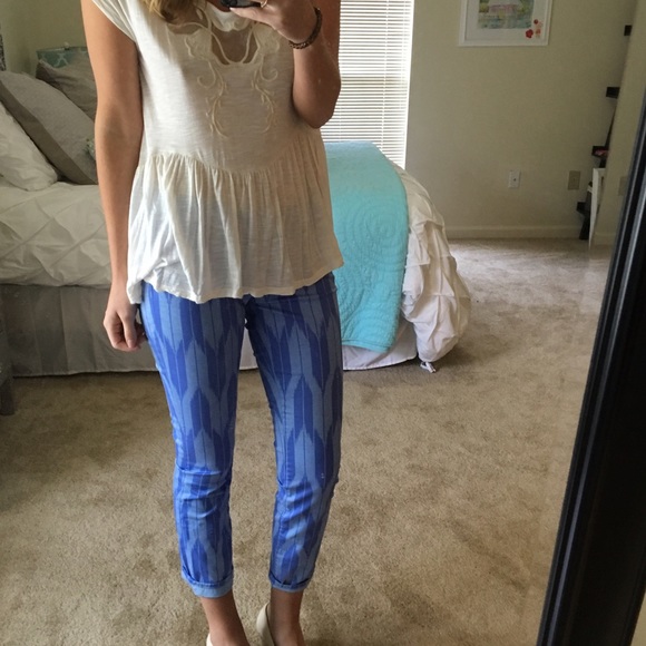 J. Crew Blue Printed Jeans