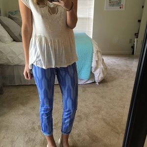 J. Crew Blue Printed Jeans