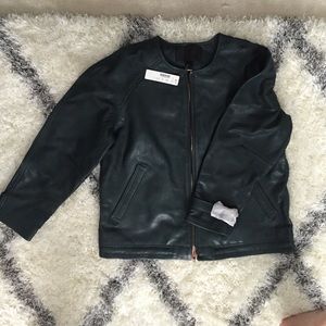NWT JCrew Collection collarless leather jacket