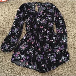 Long sleeve floral romper