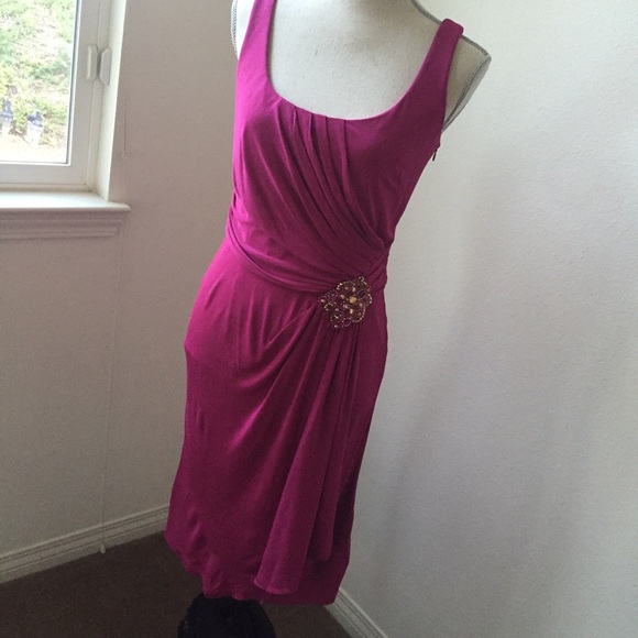 David Meister Pink Dress with Jeweled Details