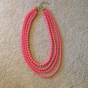 4 layer coral beaded necklace