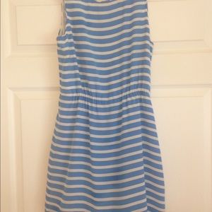 J. Crew silk blue and white striped dress