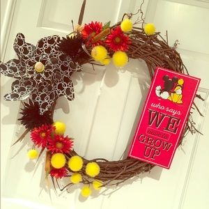 Disney themed wreath; with Mickey Mouse & Pluto