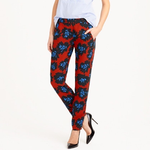 JCrew Drapey Firework Floral Pants