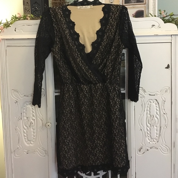 Black lace cocktail dress