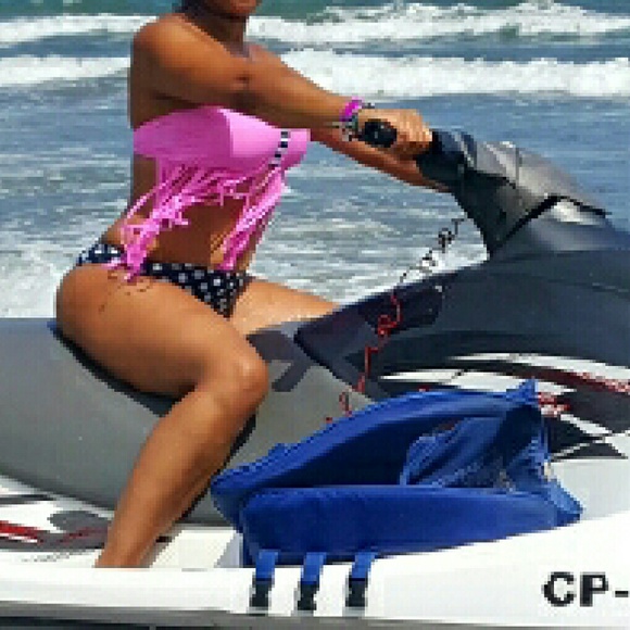 2017 Solid Tassel Swimwear Halter Bikini Strappy - Picture 2 of 2