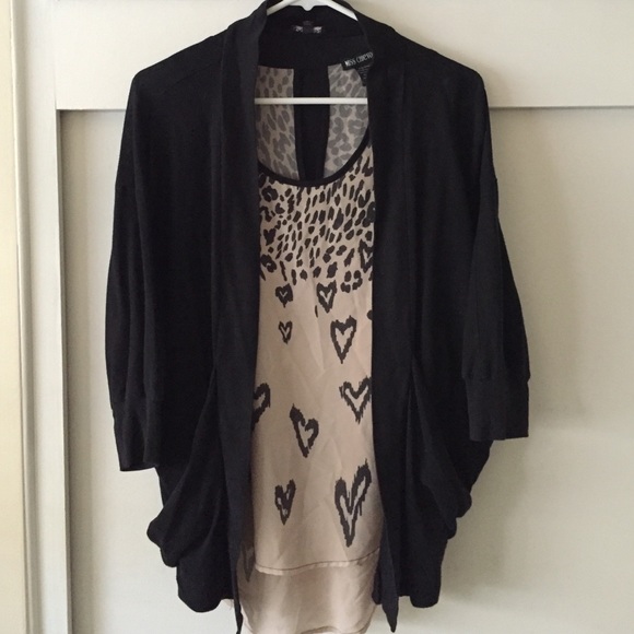 Black 3/4 sleeve cardigan