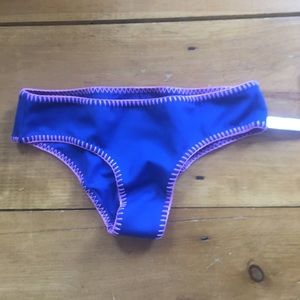 Blue Neoprene Bikini Bottoms