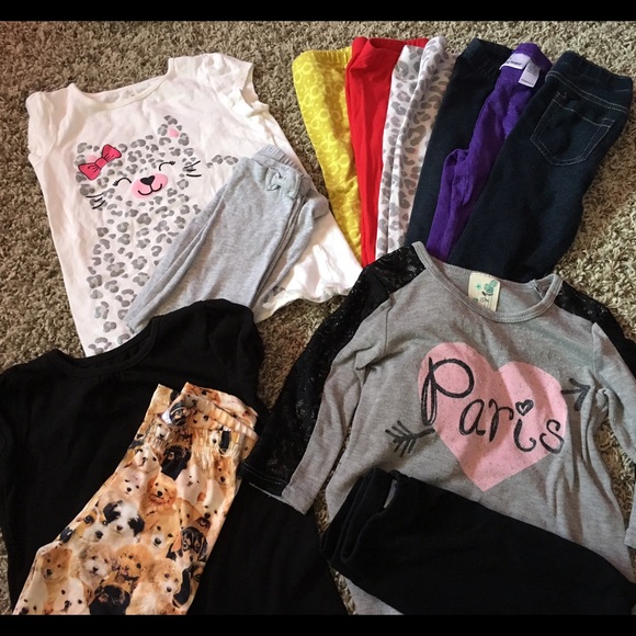 Other - Toddler 4t girl lot, 9 leggings and 3 shirts, GUC