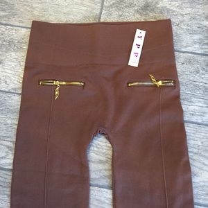 Brown polyester leggings!