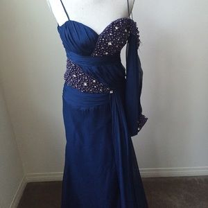 Bloomingdale's Royal Blue Floor-length Gown