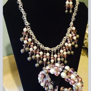 Cristal beads perl necklace