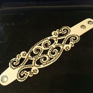 Leather crystal stud