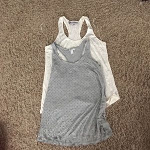 2 jewel studded racer back tanks