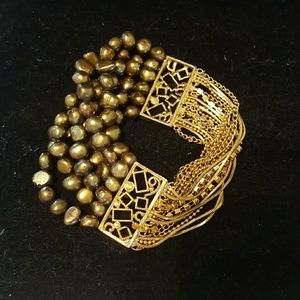 Gold chain and glass beads