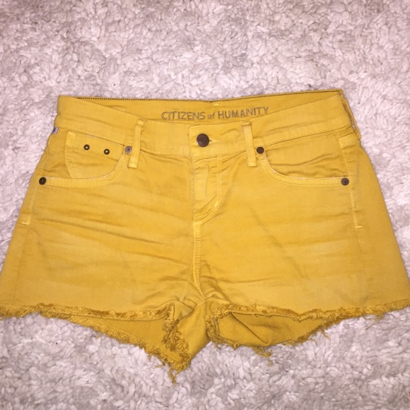 Citizens of Humanity marigold denim cut offs