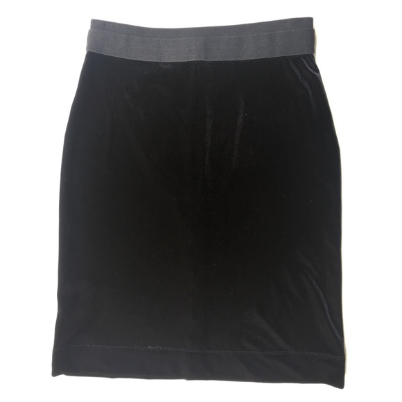 BCBG MaxAzria Black Velvet Stretchy Skirt