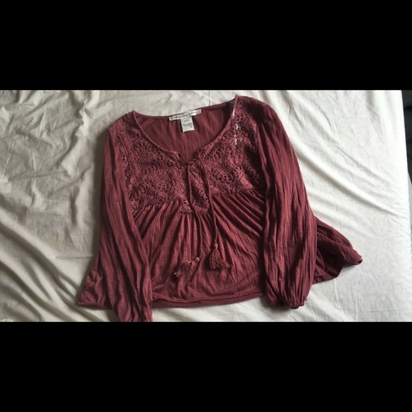Dusty maroon festival top