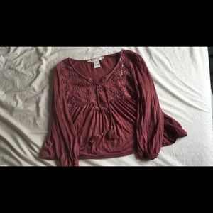 Dusty maroon festival top