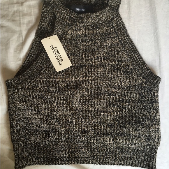 Knit halter crop top