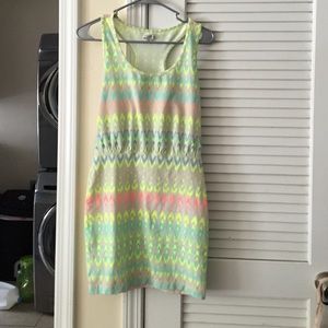 American Eagle neon colored mini dress.