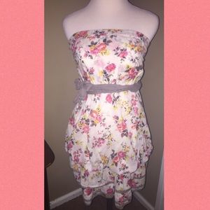 Strapless floral dress