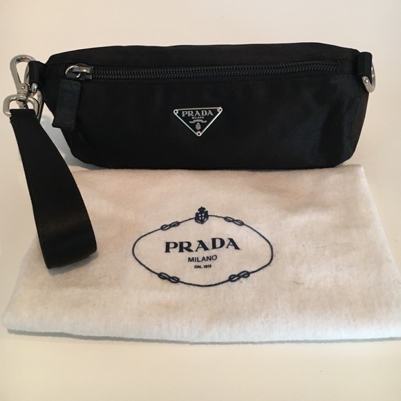Prada Black Satin Wristlet/Clutch