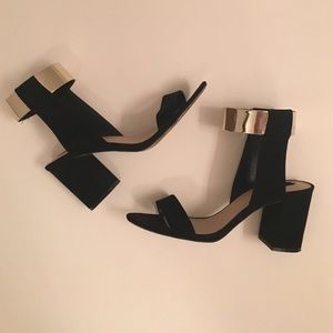 Zara Suede & Gold Heels