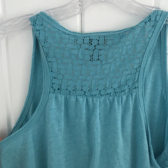 Forever 21 LACE CUTOUT Blue Tank Top - Picture 2 of 3