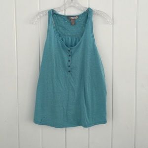 Forever 21 LACE CUTOUT Blue Tank Top