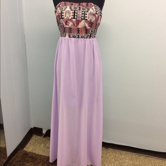 One left! ❤ Woven Lilac Maxi Dress - Picture 2 of 3