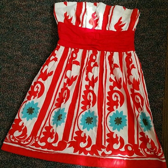 Y2K Forever 21 Strapless POPPY Summer Dress - Picture 1 of 5