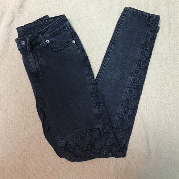jeans with lace detail