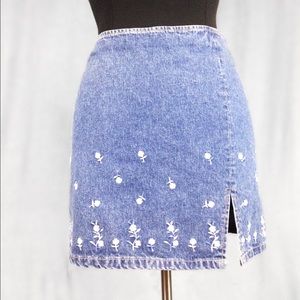 SOLD Embroidered Denim Mini