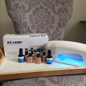 Uv Nail Lamp plus gel polishes plus base plus coat