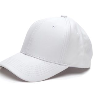 White Leather Baseball Cap