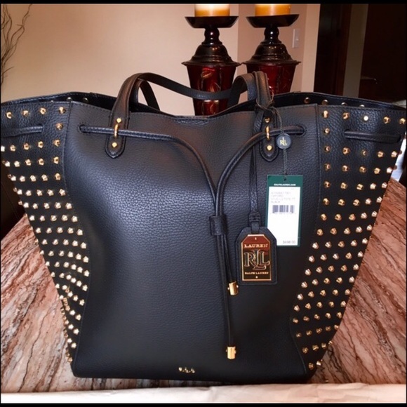 NWT..Ralph Lauren Oxford Stud Tote.  XL !!!