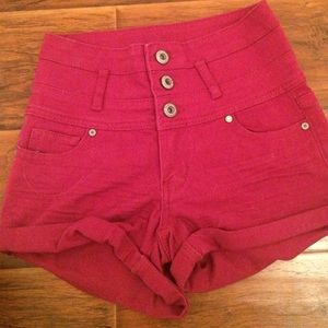 Magenta high  wasted shorts
